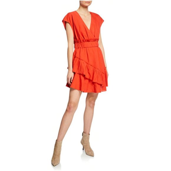 IRO Dresses & Skirts - 🍊3x HP🍊 NWT IRO Billow V-Neck Ruffle Linen Dress